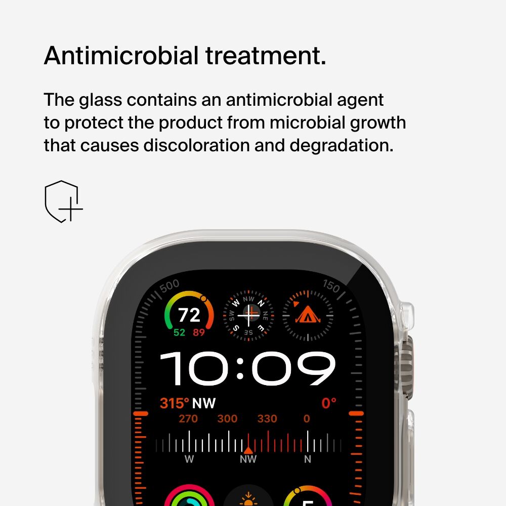 TemperedCurve 2-in-1 Treated Screen Protector + Bumper for Apple Watch Ultra/Ultra 2, Clear, hi-res